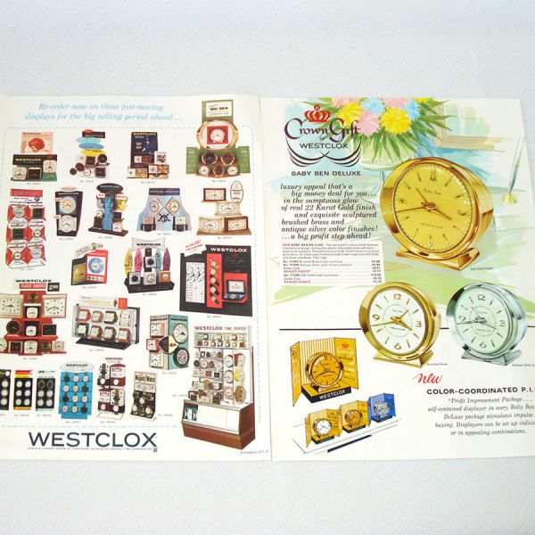 1965 Westclox Clock Salesman Sample Case With Advertising #7