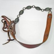 Leather Hat Band With Metal Concho Chain