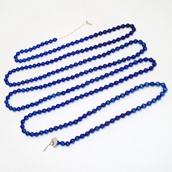 Cobalt Blue Mercury Glass Bead Christmas Garland 7 Feet