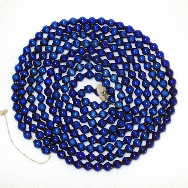 Cobalt Blue Mercury Glass Bead Christmas Garland 7 Feet #2