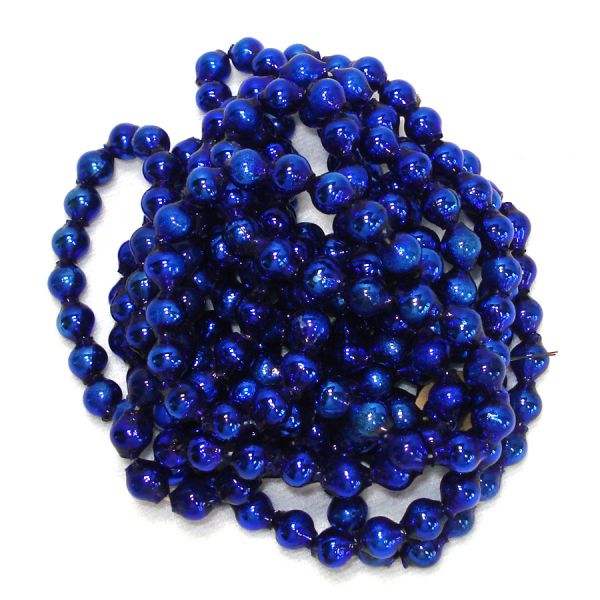 Cobalt Blue Mercury Glass Bead Christmas Garland 7 Feet #3