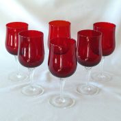 Colony Saturn Indiana 6 Red Water Goblets