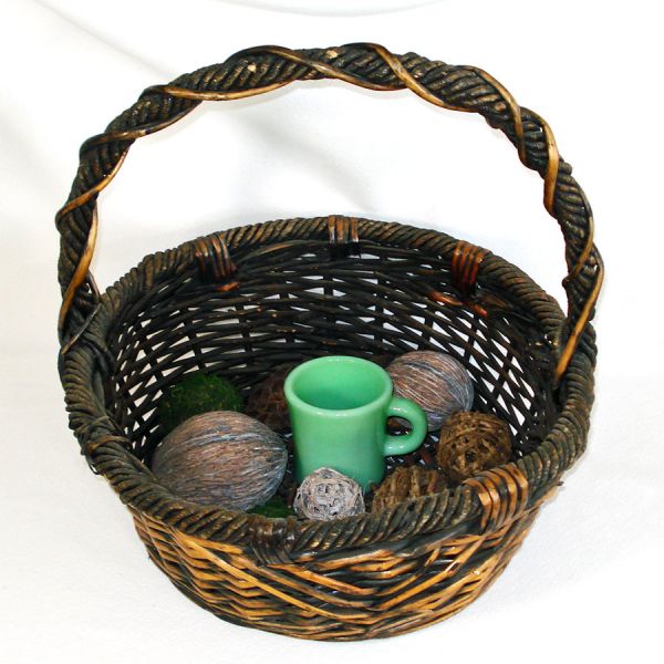 Large Willow Basket With Giant Pinecones, Pods #5