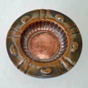 Paisley Embossed Copper Ashtray 7 Inches