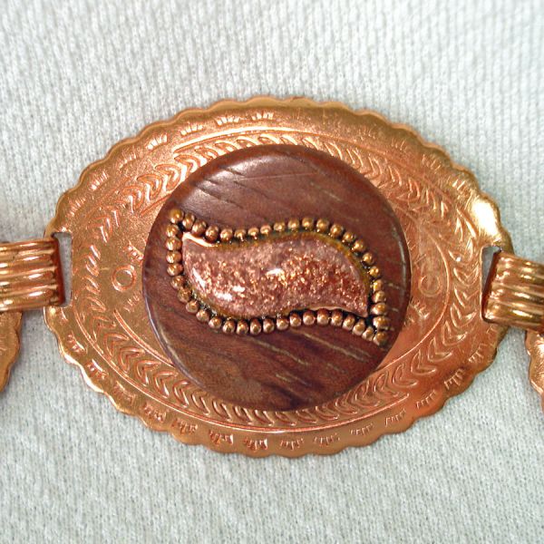 Copper and Goldstone Concho Style Belt #3