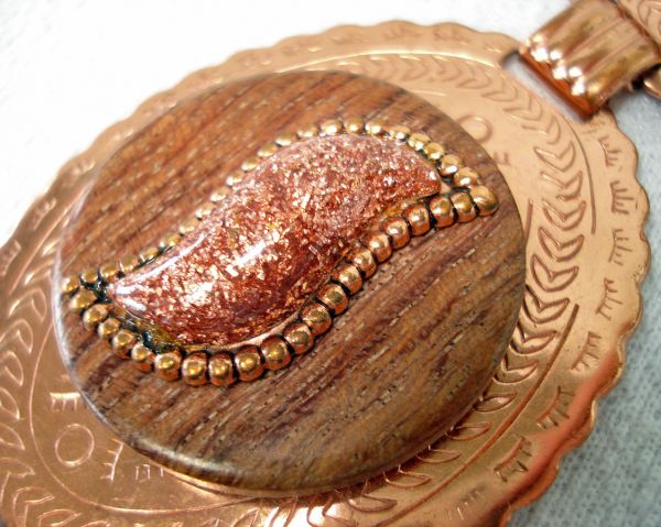 Copper and Goldstone Concho Style Belt #4