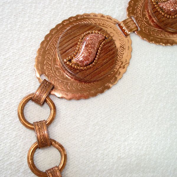 Copper and Goldstone Concho Style Belt #5