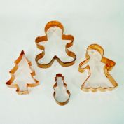 Christmas Theme 4 Solid Copper Cookie Cutters