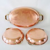 Copper Au Gratin Cookware Pans Set of 3