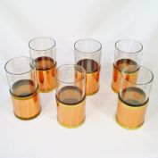 Copper Sleeve Glass Bar Tumblers Set of 6