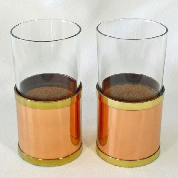 Copper Sleeve Glass Bar Tumblers Set of 6 #2