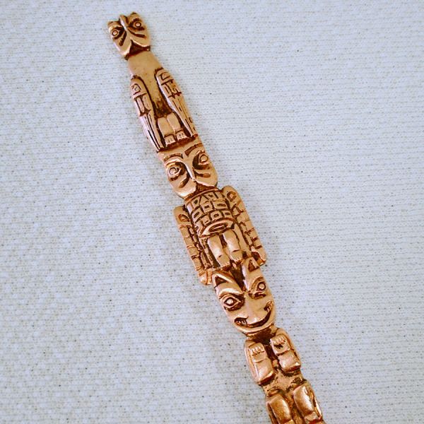 Solid Copper Souvenir Spoons Yellowstone, Seattle Totem Pole #2