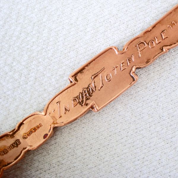 Solid Copper Souvenir Spoons Yellowstone, Seattle Totem Pole #3