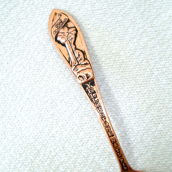 Solid Copper Souvenir Spoons Yellowstone, Seattle Totem Pole #5