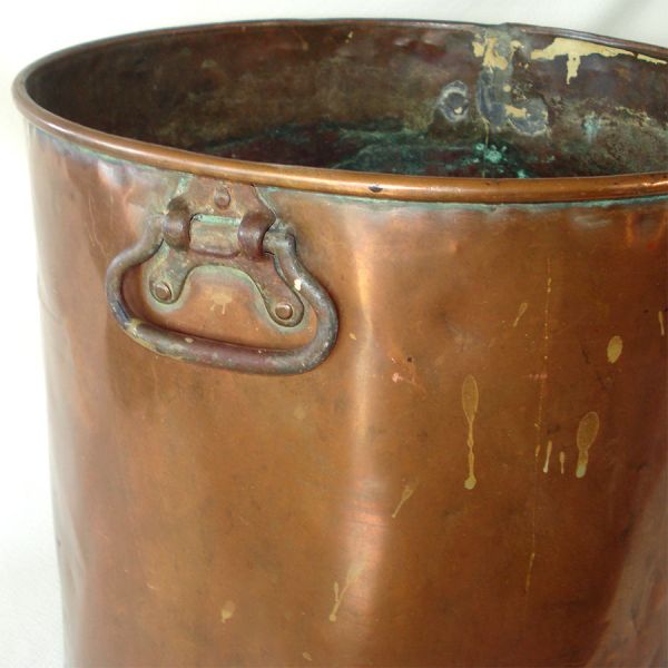 Large Solid Copper 10 Gallon Round Tub Boiler #3