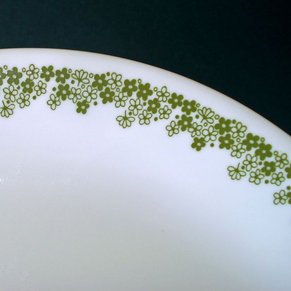 Corelle Spring Blossom Green Set 7 Plates, 5 Dinner 2 Salad Lunch #2