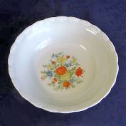 Chinex 1930s Flower Bouquet Serving or Vegetable Bowl