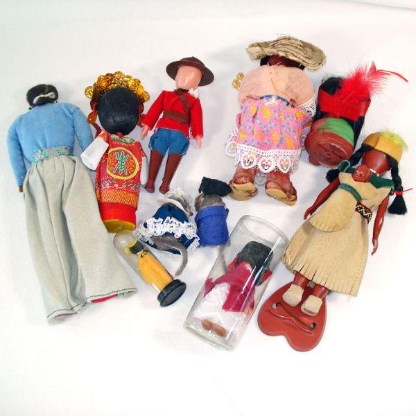 Lot 10 Mid Century Ethnic, Souvenir, International Dolls #2