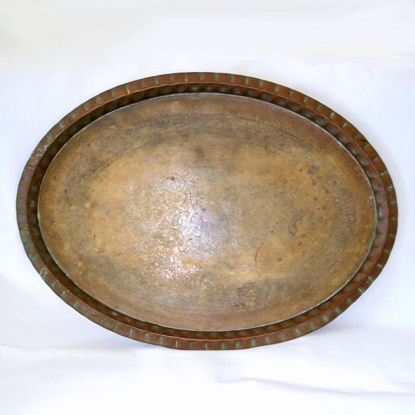 Copper Oval Tray or Table Top 33 Inches Long