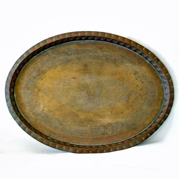 Copper Oval Tray or Table Top 33 Inches Long #2