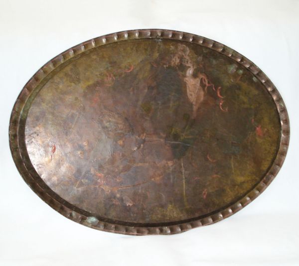 Copper Oval Tray or Table Top 33 Inches Long #3