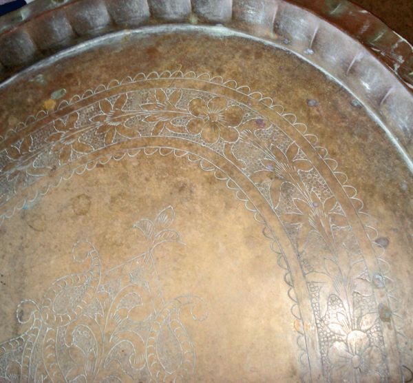 Copper Oval Tray or Table Top 33 Inches Long #5