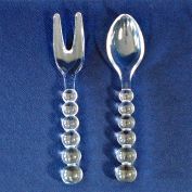 Imperial Candlewick Crystal Fork and Spoon Salad Server Set