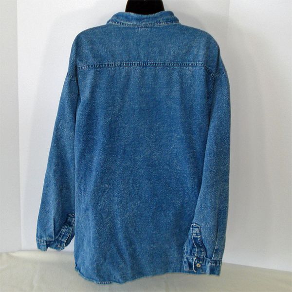 Jane Ashley Woman Pearl Beaded Denim Long Sleeve Shirt Size 3X #2