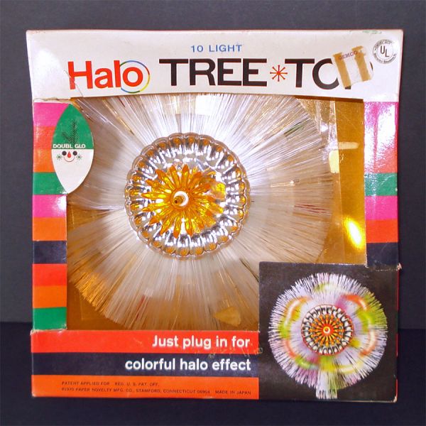 Doubl Glo Fiber Optic Lighted Halo Christmas Tree Topper In Box