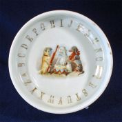 Antique Bavarian Child's ABC Dish with Animal Musicians