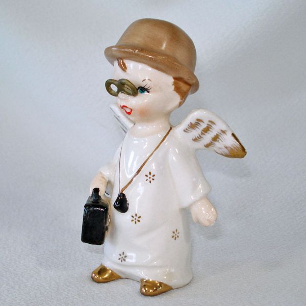 Fine A Quality 1950s Little Boy Doctor Angel Figurine #3