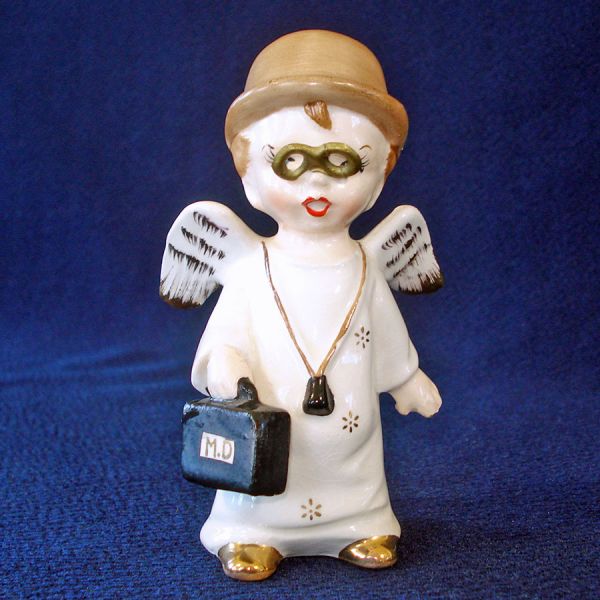 Fine A Quality 1950s Little Boy Doctor Angel Figurine #4