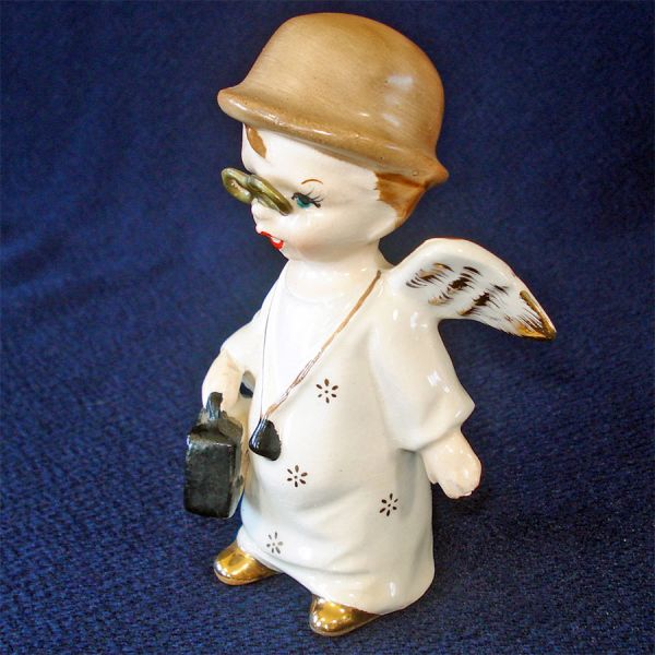 Fine A Quality 1950s Little Boy Doctor Angel Figurine #5