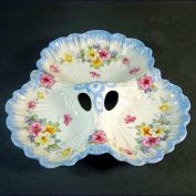 Crown Ducal Floral Clover Shape 3 Section Dish