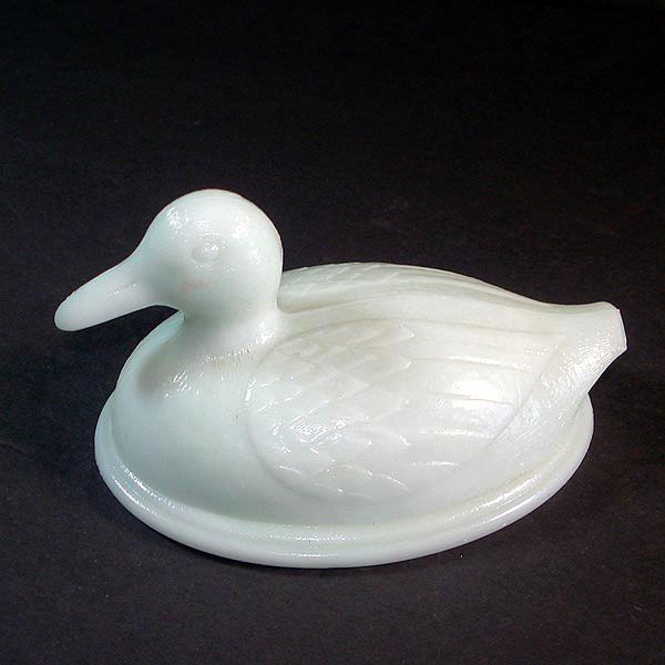 Kemple Milk Glass Lid For Covered Duck Dish #2
