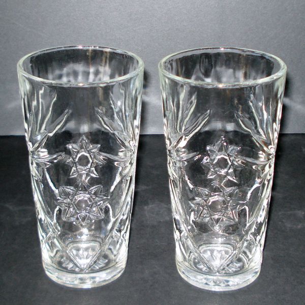 Anchor Hocking Early American Prescut 2 Ice Tea Tumblers