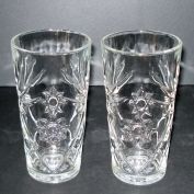 Anchor Hocking Early American Prescut 2 Ice Tea Tumblers