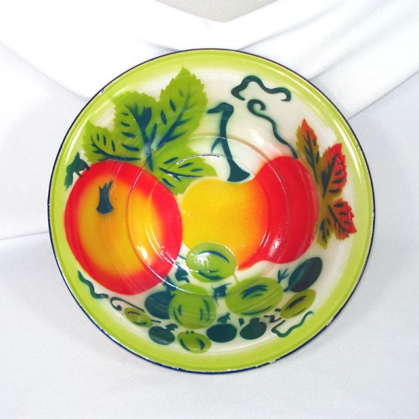 Graniteware 12 Inch Bowl With Fruit Decoration #1