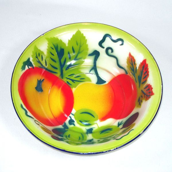 Graniteware 12 Inch Bowl With Fruit Decoration #2