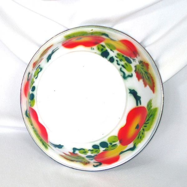 Graniteware 12 Inch Bowl With Fruit Decoration #3