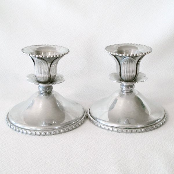 Farberware Wrought Aluminum Flower and Leaf Candlesticks #2