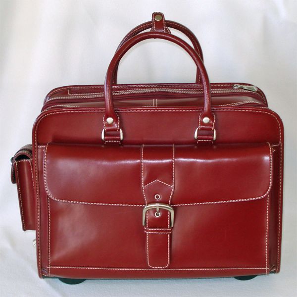 Franklin Covey Burgundy Wheeled Laptop Travel Case