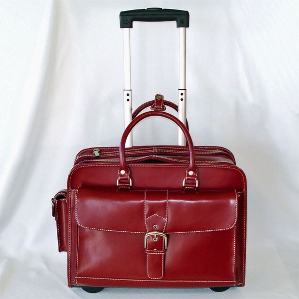 Franklin Covey Burgundy Wheeled Laptop Travel Case #2