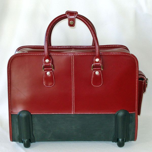 Franklin Covey Burgundy Wheeled Laptop Travel Case #3