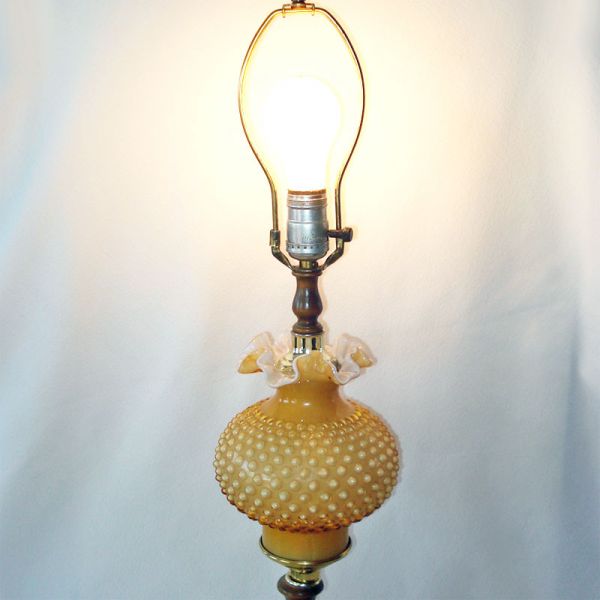 Fenton Cased Honey Amber Table Lamp #5