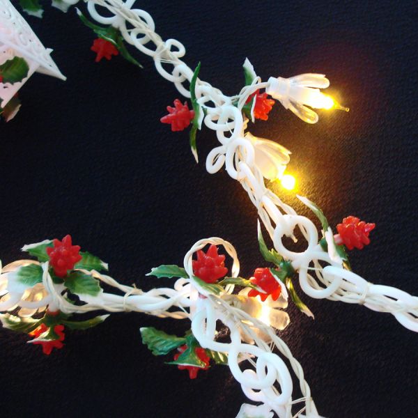 Soft Plastic Filigree 1960s Christmas Garland Light String #2