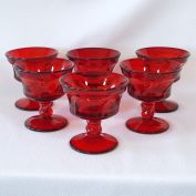 Fostoria Ruby Red Jamestown Sherbet Goblets Set of 6