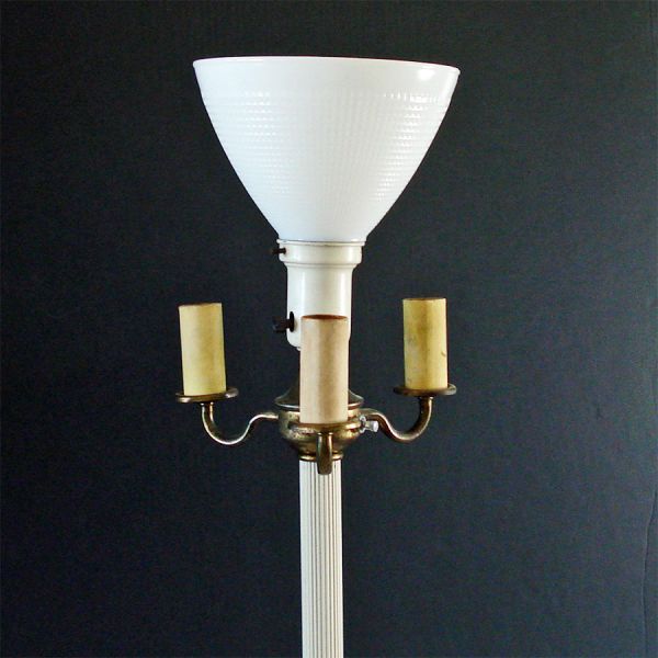 1920s 5-Light Torchiere Floor Lamp Cast Iron Base #3