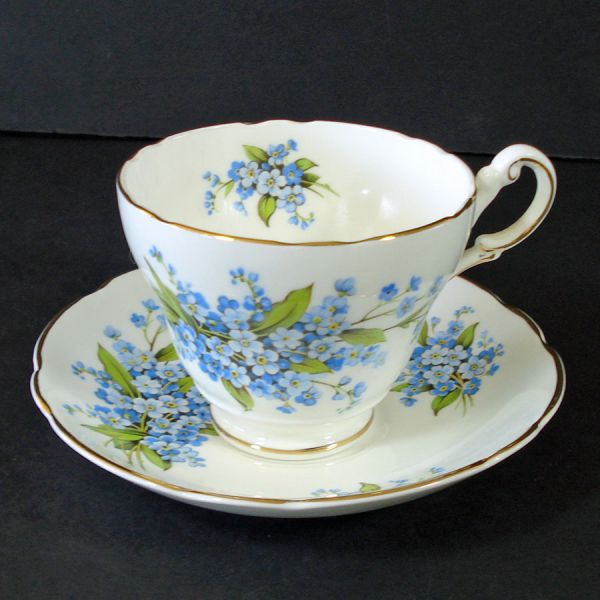 Forget-Me-Nots English Bone China Cup and Saucer Set #1