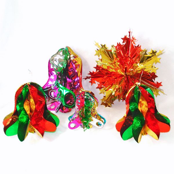 Colorful Expanding Metallic Foil Christmas Party Bells